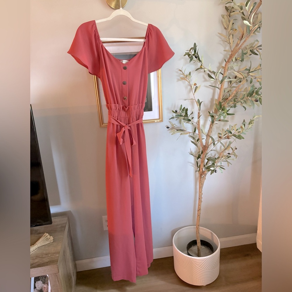 Elegant Pink pants romper